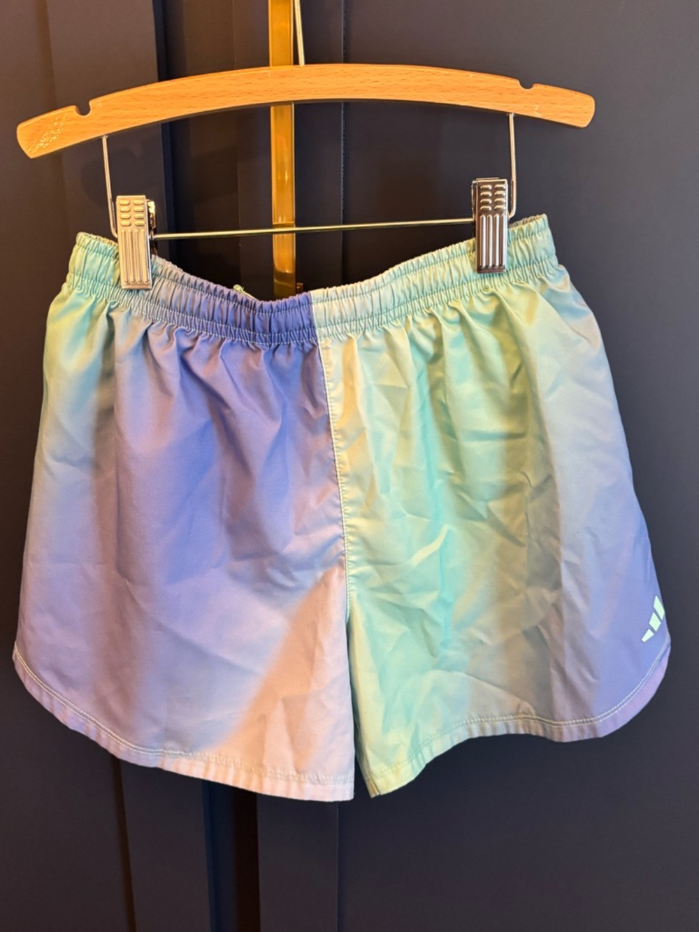 adidas Pastel Ombre Athletic Shorts in Mint & Lavender